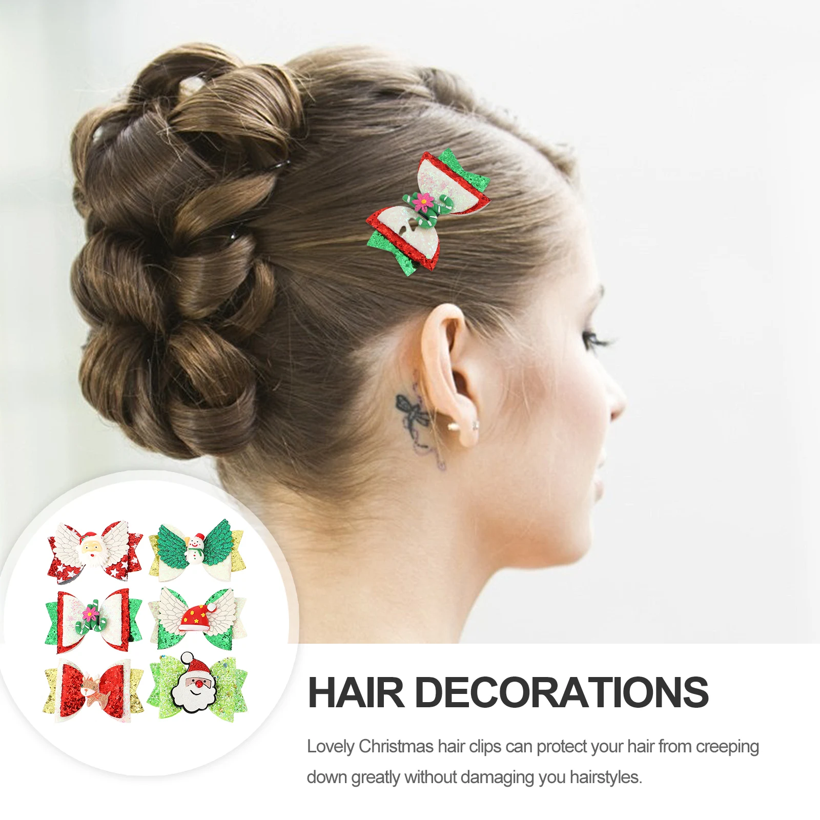 

6 Pcs Clips Decorations Sequins Accessories Women Child Safe Material Hair Barrettes Hair Decorations Party Gifts
