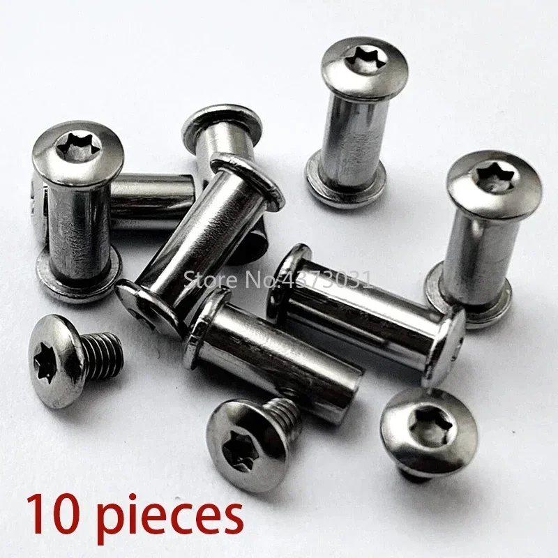 10 sets Diy Knife Material Making Folding Knife Screw Rivet Shank Slotted Screw Lock Screw Stainless Steel