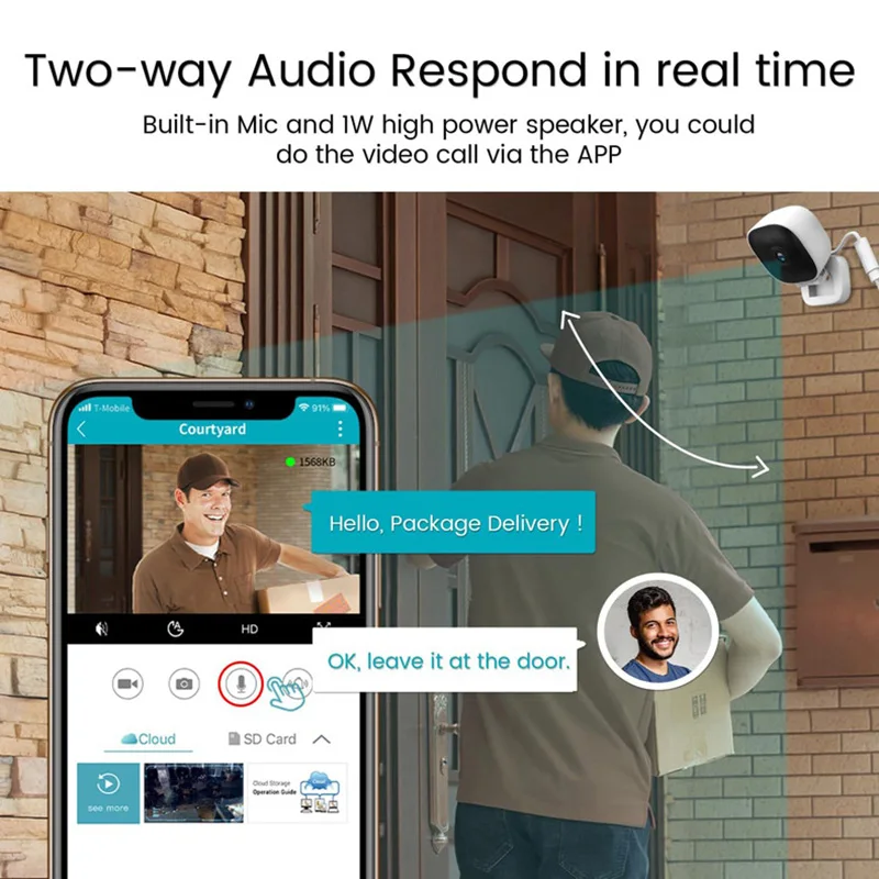 Xiaomi Mini WiFi 4K Telecamera IP/AP Monitor remoto Archiviazione cloud Audio bidirezionale Rilevazione movimento Videocamera Sorveglianza Telecamera di sicurezza