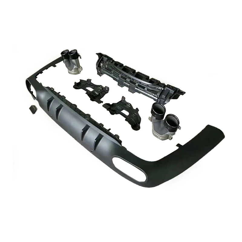 PP Black Rear Bumper Diffuser Lip Spoiler for Mercedes-Benz CLS Class C257 Sport 2019 2020 Non for CLS53 AMG Rear Apron Lip Tips