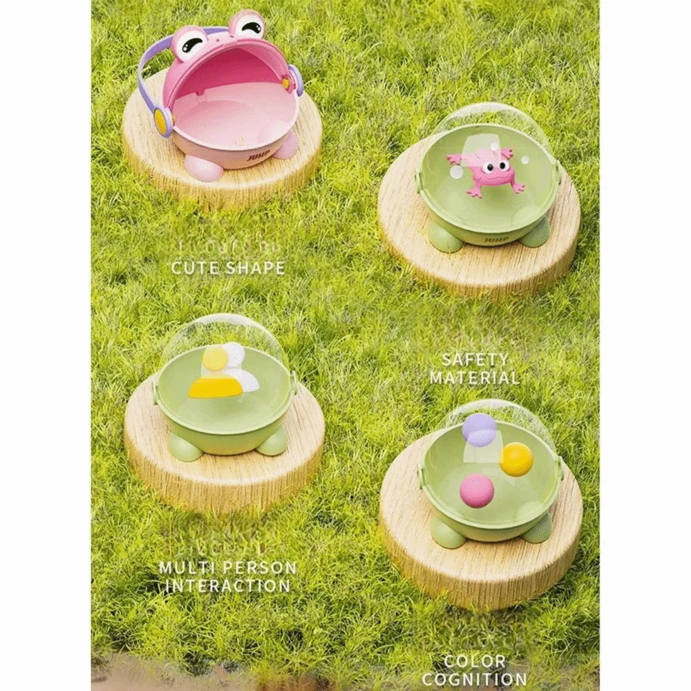 

Assorted Colors Fun Jumping Frog Toy Cute Animals with Storage Bucket Bouncing Toad Game Parent-child Bounce Reusable