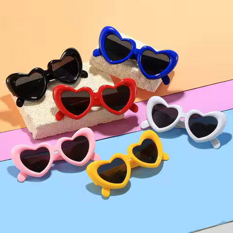 2024 New Children's Sunglasses And Funny Inflatable, Cute Heart Shaped Sunglasses, Female Instagram, Concave Shape