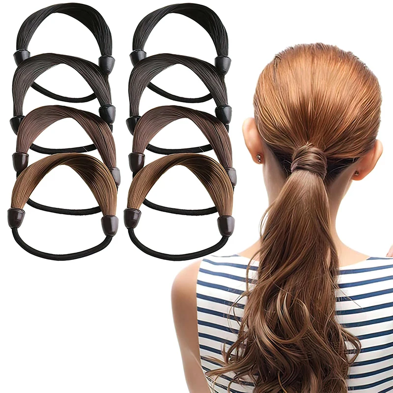 Wig Braided Rubber Band Elastic Hair Rope Tie Head Hair Ring Wig Braid Fixed Hairstyle Elastic Band Extension Ponytail Holder