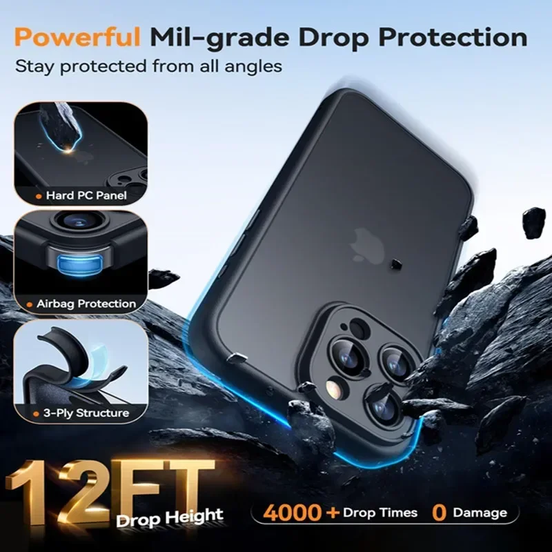 Matte Phone Case For iPhone 15 14 13 12 11 16 Pro Max Mini Luxury Soft Silicone Shockproof Case For iPhone 16 15 Plus XR XS MAX