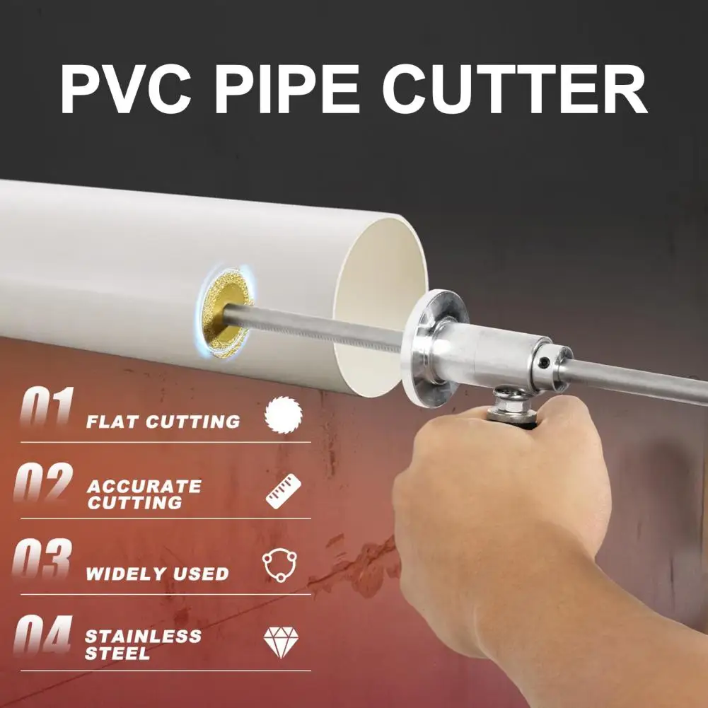 Stainless Steel PVC Pipe Cutter Tool with 5 Blades - Adjustable Depth, Ergonomic Handle for Smooth Inside Plumbing Cutting