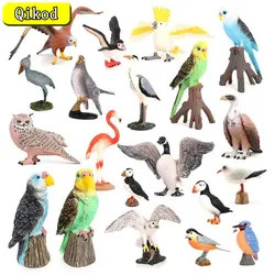 Bird Action Figure Parrot Zoo Wild Animal Owl Flamingo Vulture Model Home Garden Decoration Figurine Collection Toy for Children
