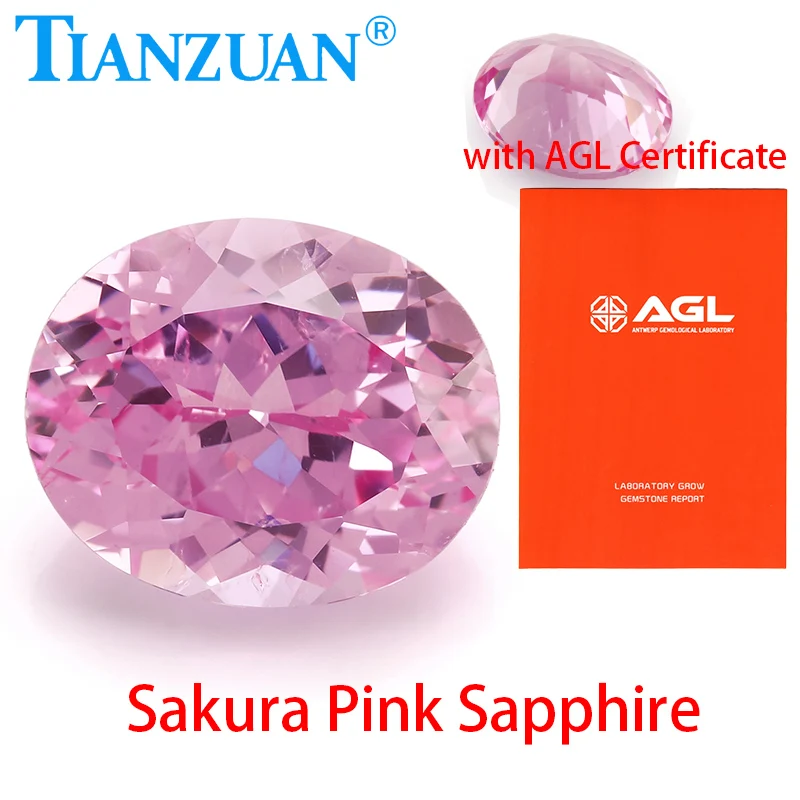 

Lab Grown Pink color Sapphire Sakura Pink Color Natual Cut Synthetic Corundum Stone with Inculsions vs si Clarity Loose Stone