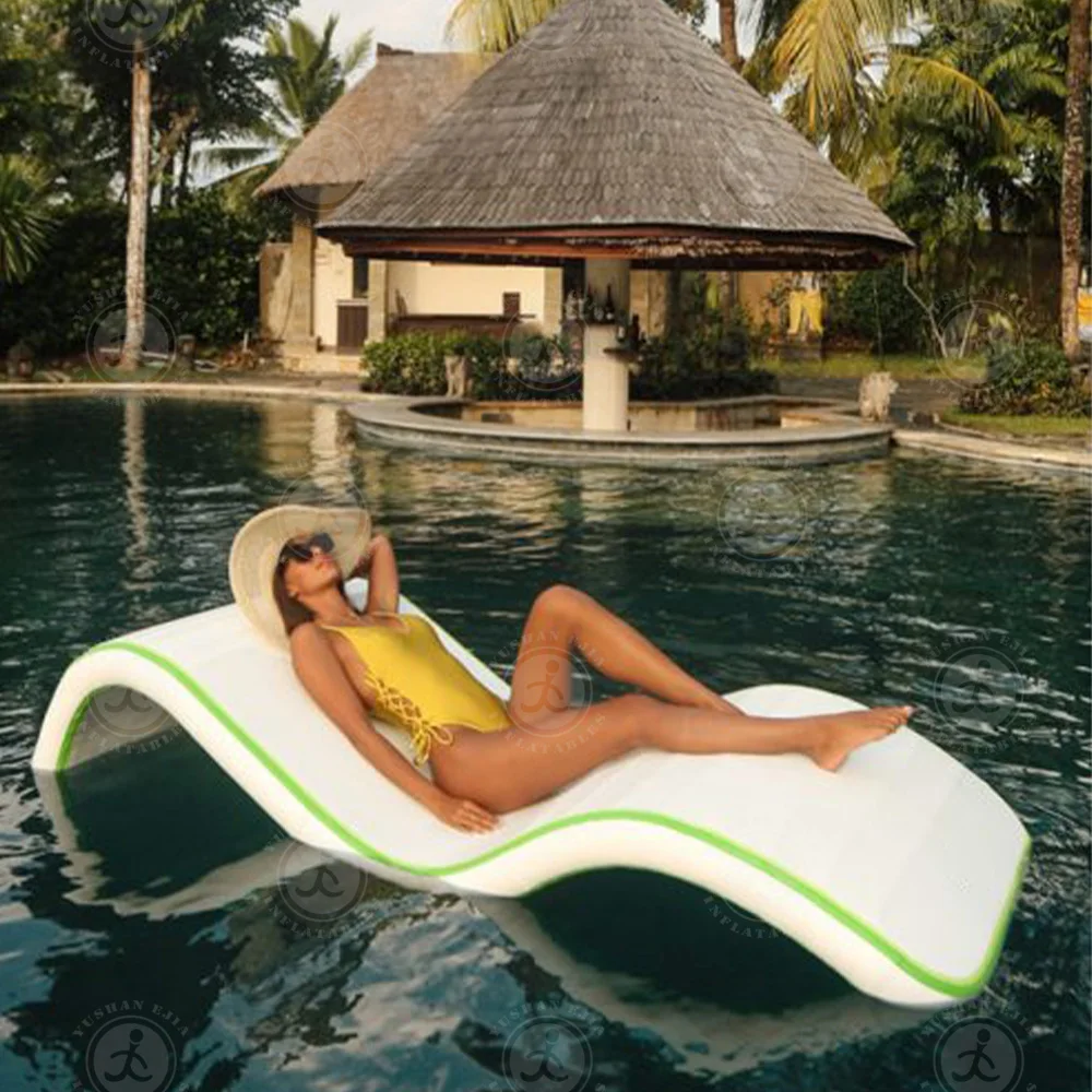 

DWF Beach Recliner Inflatable Floating Sunbed Water Lounger Float Dock Chair for Water Relaxation.