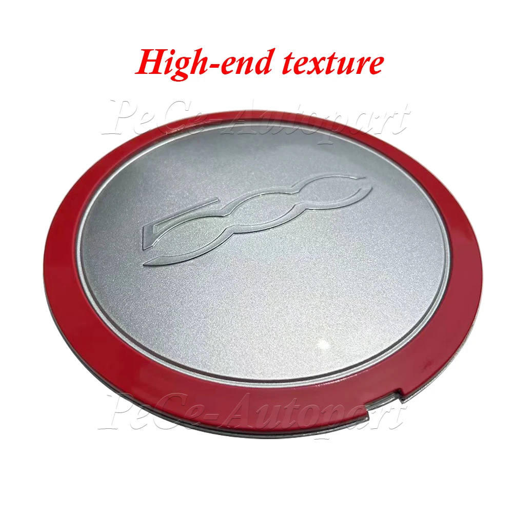 High-end Texture New 133mm Hubcap For Fiat 500 Wheels Centre Hub Caps 68078419AC 68078421AC 51884863 Silver/Red Dust Cover