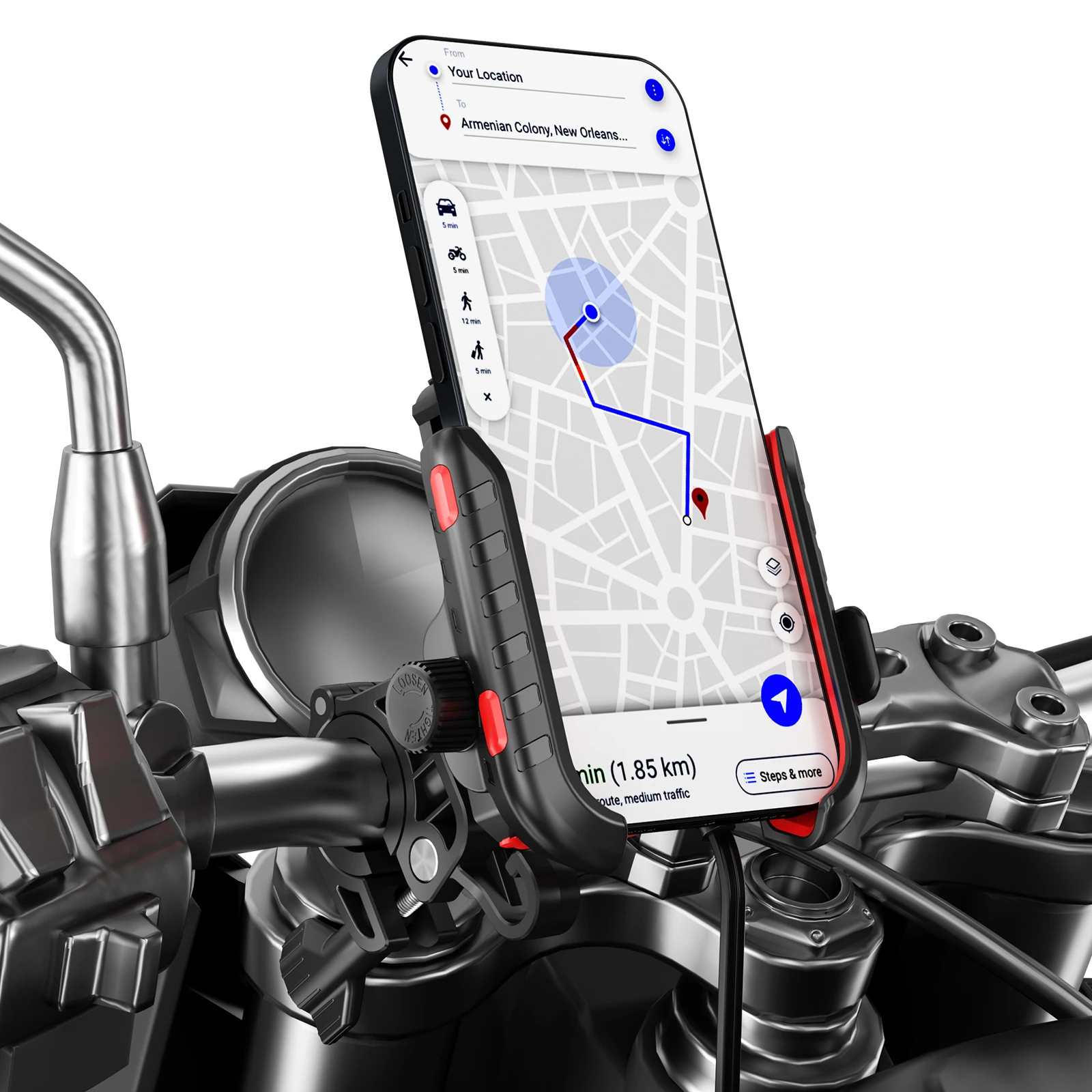 

Cooling Motorcycle Phone Mount with USB/TYPE-C Charging Port Cellphone Cradle Motorcycle Cellphone Holder for Motorcycles