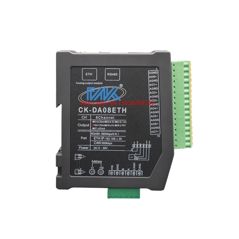 8-Channel Remote IO Acquisition Module with 0-10V Modbus TCP 4-20mA Analog Output Digital Input and Output Interface