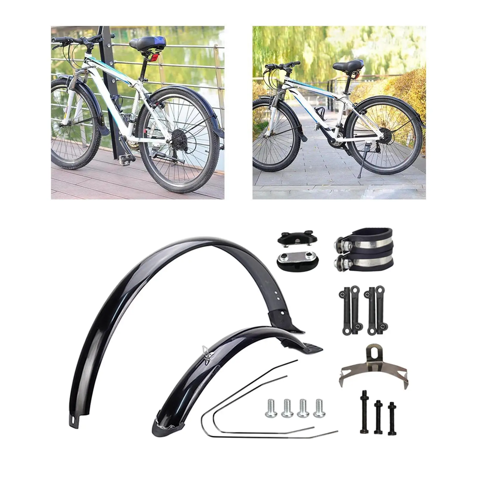 Guardabarros delanteros y traseros para bicicleta, repuestos de neumáticos de 29 pulgadas, prácticos guardabarros para andar en bicicleta, accesorios para bicicletas de montaña al aire libre