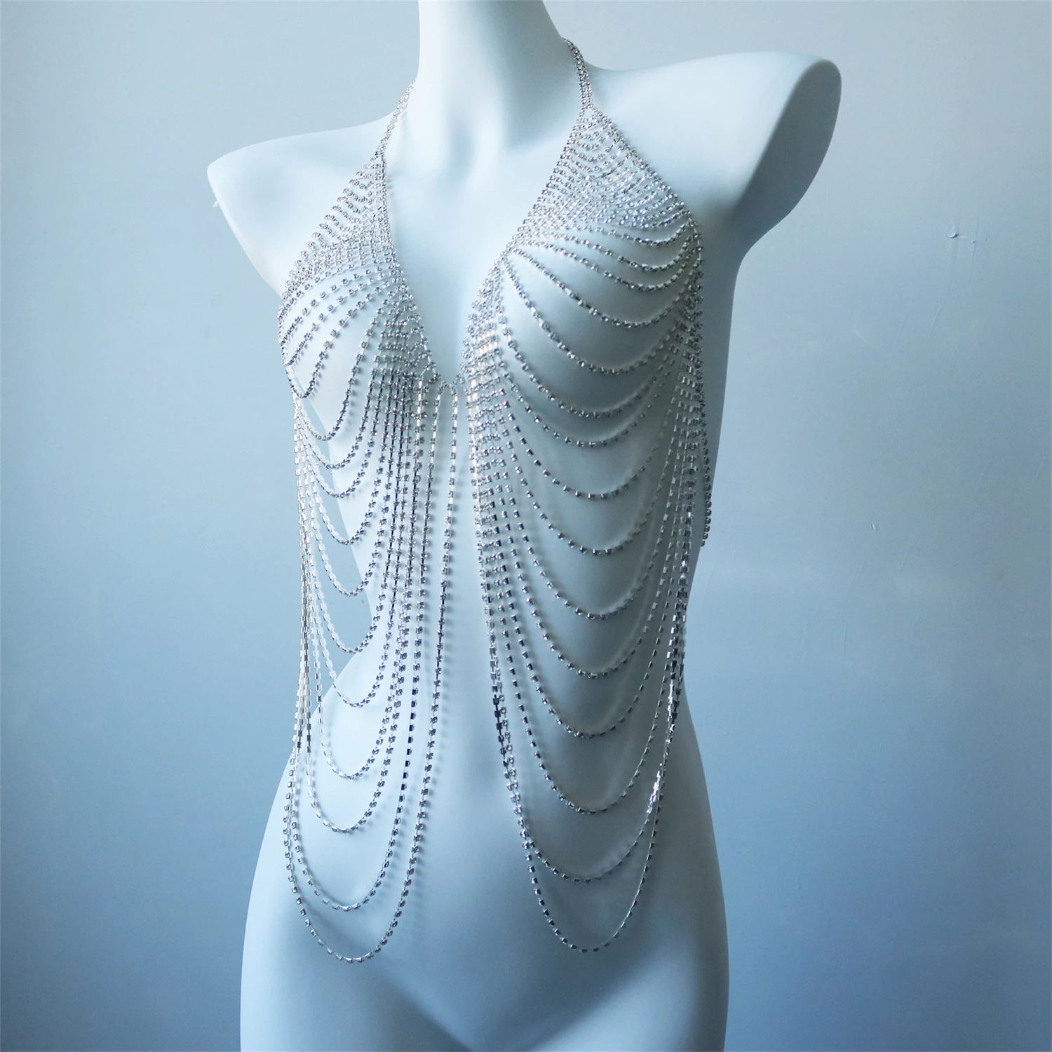 Women's Multi-Layer Chest Chain Body Jewelry (Bra-Style), Sexy Nightclub Body Chain, Stylish & Minimalist Party Upper Body Chain