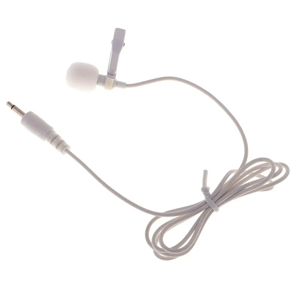 Mini 3.5mm Lapel Clip Microphone for Computer PC White