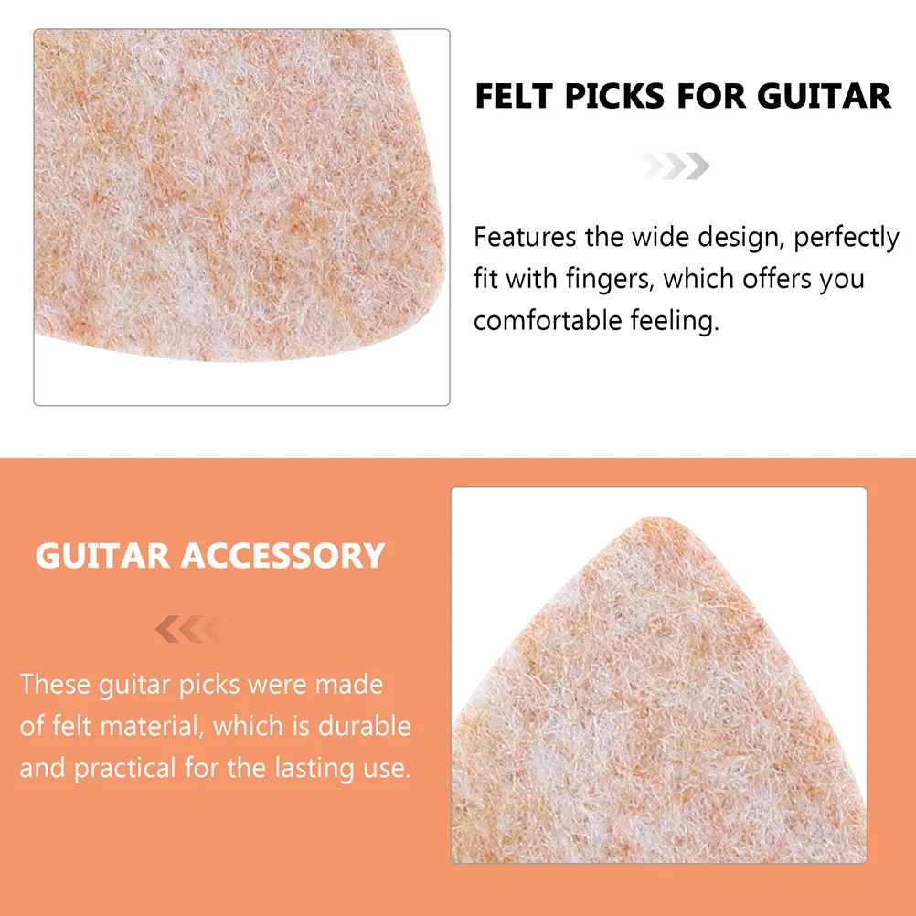 

3 Pcs Wool Felt Ukulele Picks Finger for Thin Beige Accessory Guitar Portable