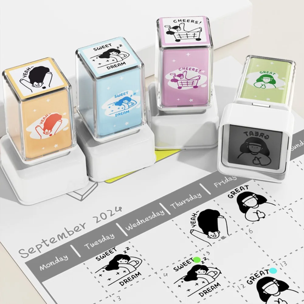 Kawaii Traceless Account Seal Handmade DIY Seal Sticker Cartoon Stamps Toy School
