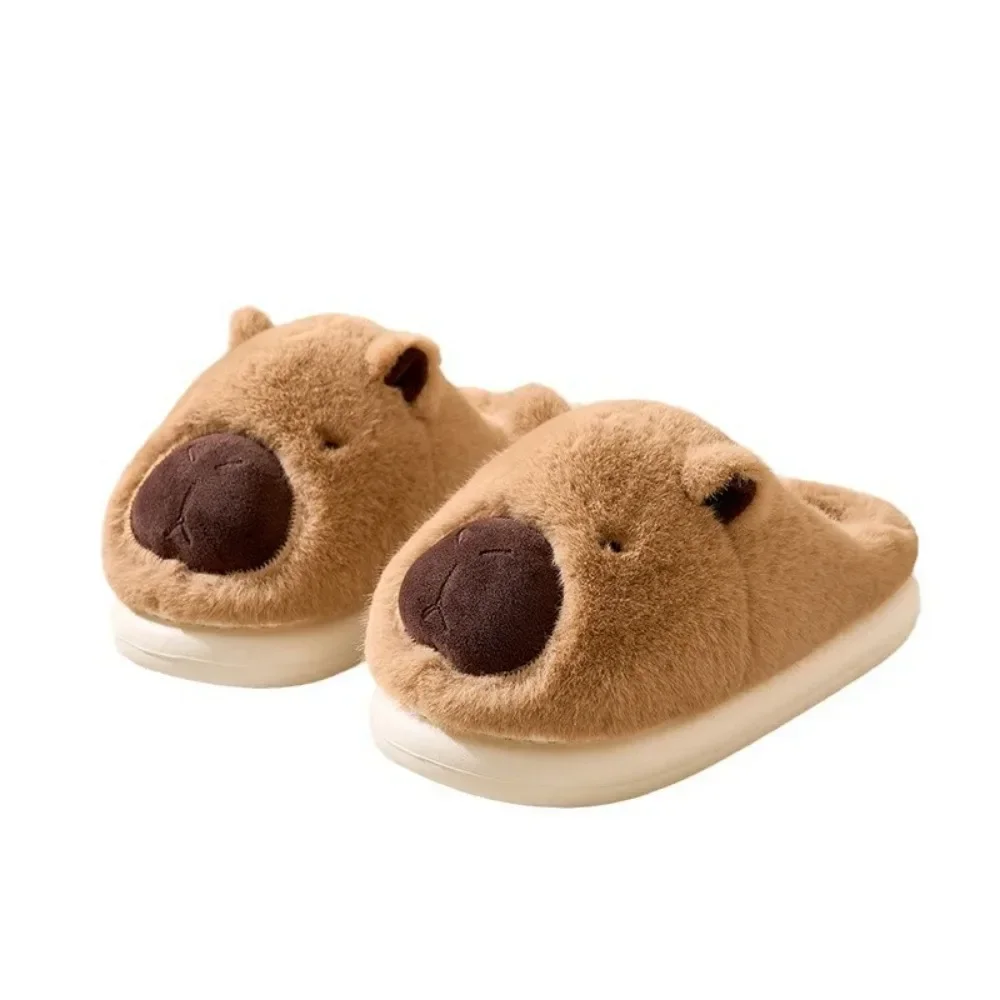 Cute Plush Slippers for Men Women Winter Comfortable Thermal Fluffy Couple Outdoor Home Slippers Non-Slip Furry Walking Shoes