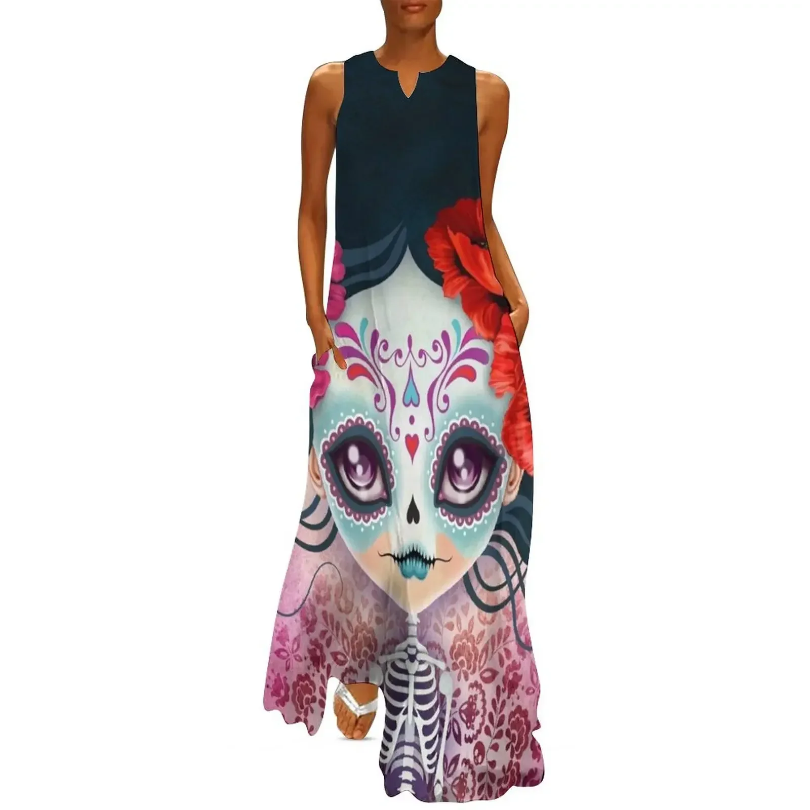 

Amelia Calavera - Sugar Skull Long Dress women's evening dresses Women's dress women dress clothing women summer 2025