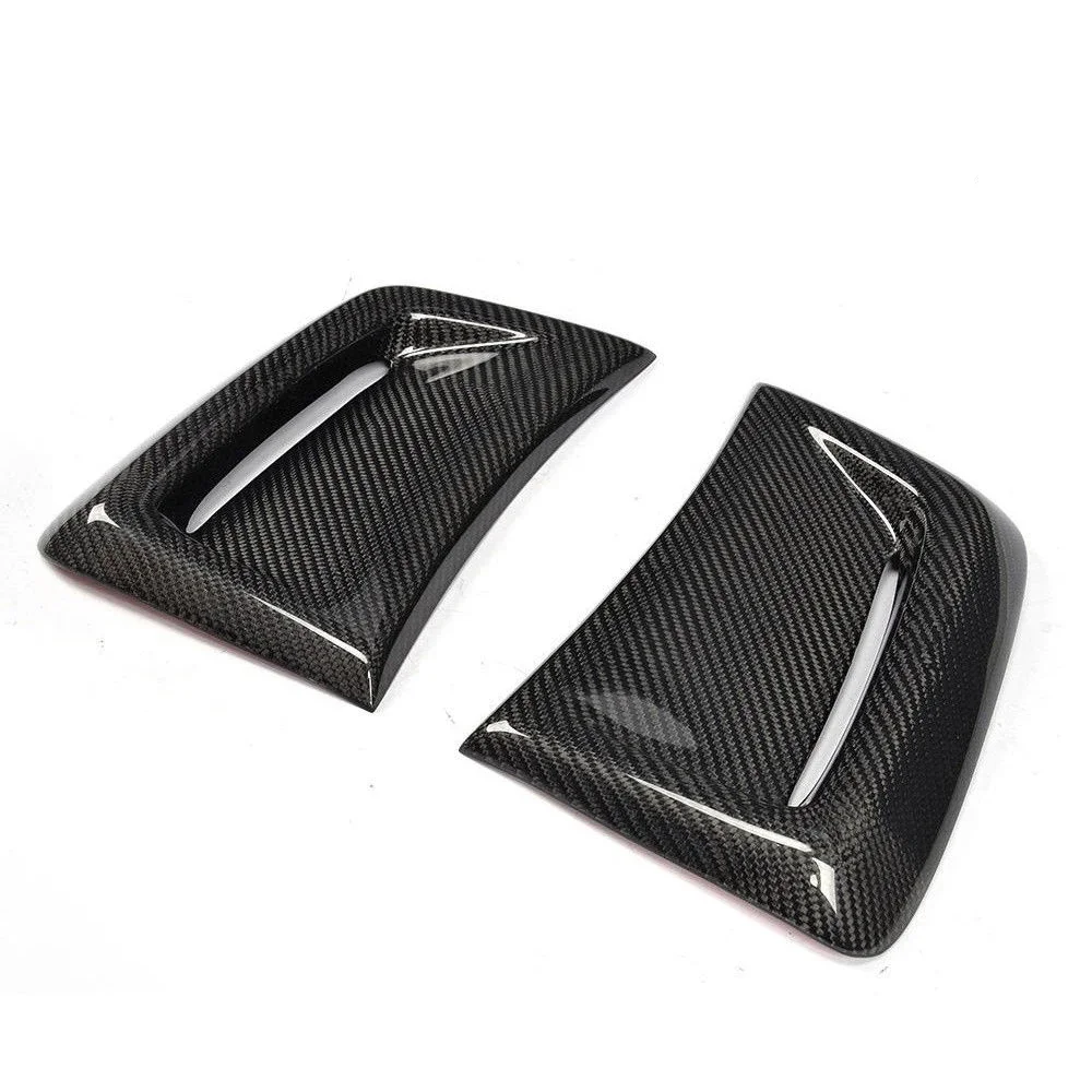 1 par de cubiertas de ventilación de inserción de aire lateral de fibra de carbono para coche, pegatina de ventilación lateral para Benz W204 C63 para AMG 2012-2014