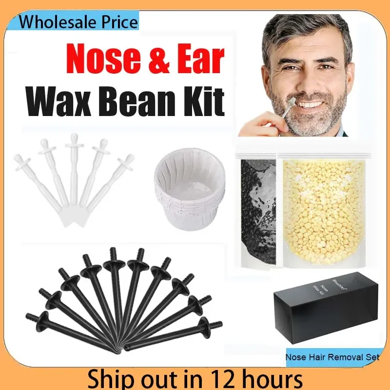 50g Safe Beeswax Nose Wax Beans Kit Painless Nose Hair Remover 2026 Portable Nose Wax Stick Applicator Daily Beauty Accessories