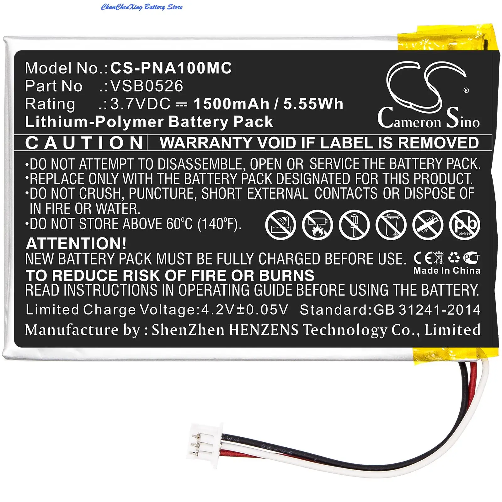 

Cameron Sino 1500mAh Battery VSB0526 For Panasonic HX-A100, HX-A100-H, HX-A1M, HX-A500, HX-A500-D, HX-A500-H