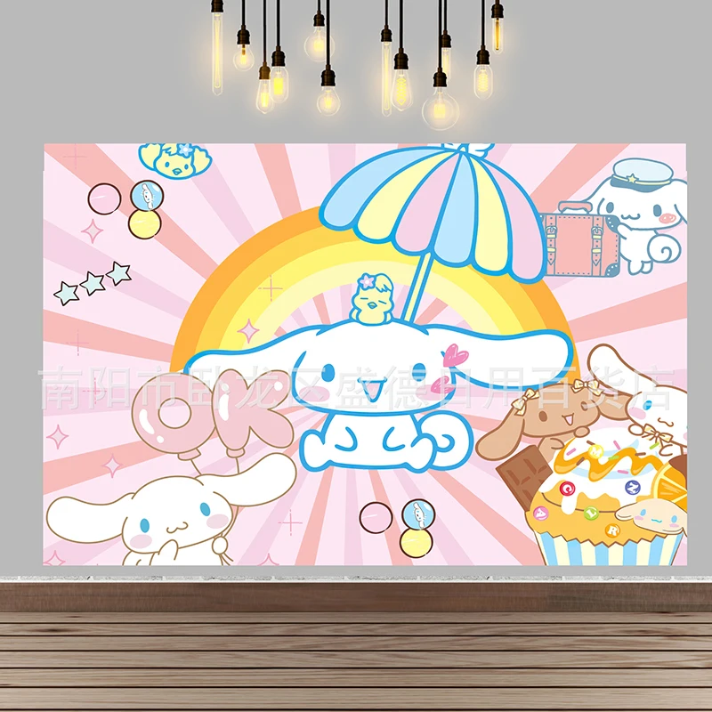 

Sanrio Background Cartoon HelloKitty Children's Birthday Party Banner Background Cloth Scene Layout