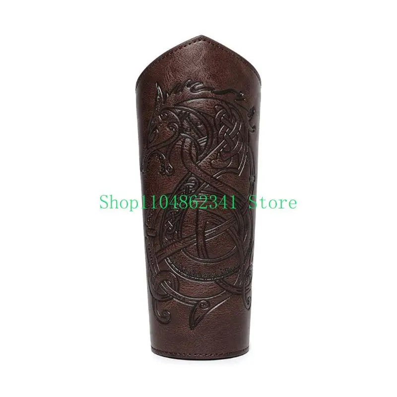 652F Adjustable Buckles Bracers Cosplay Gauntlets Historical Reenactment Gears for Medieval Reenactment