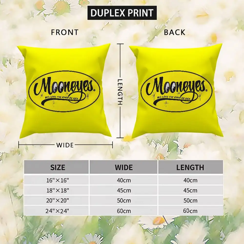 Mooneyes كيس وسادة على الوجهين الطباعة غطاء الوسادة 45x45 الوسائد الزخرفية أريكة ديكور المنزل المخدة الناعمة