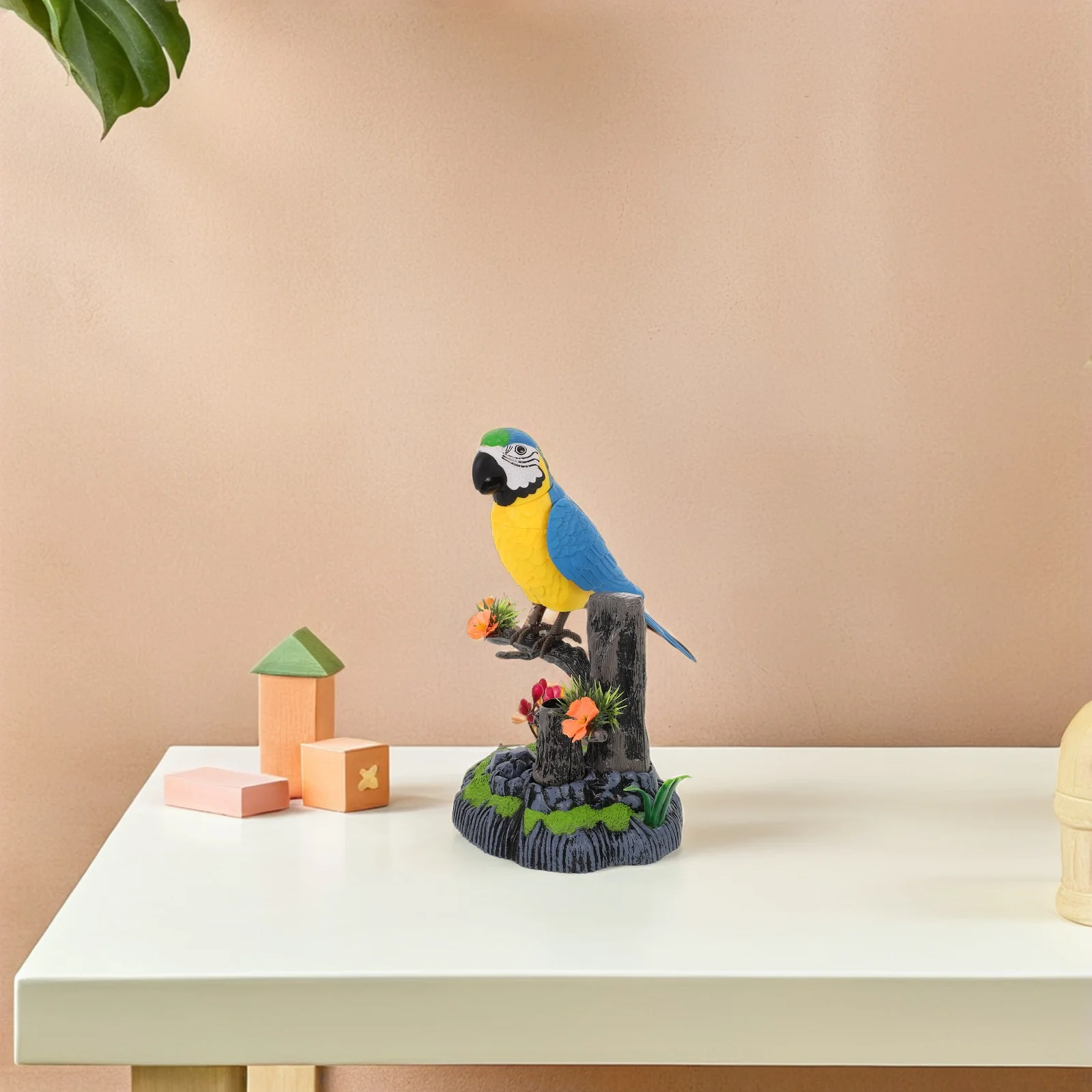 Oiseau à battre activé par le mouvement interactif, pour enfants en bas âge, Simulation électrique, perroquet robotique, intérieur et extérieur