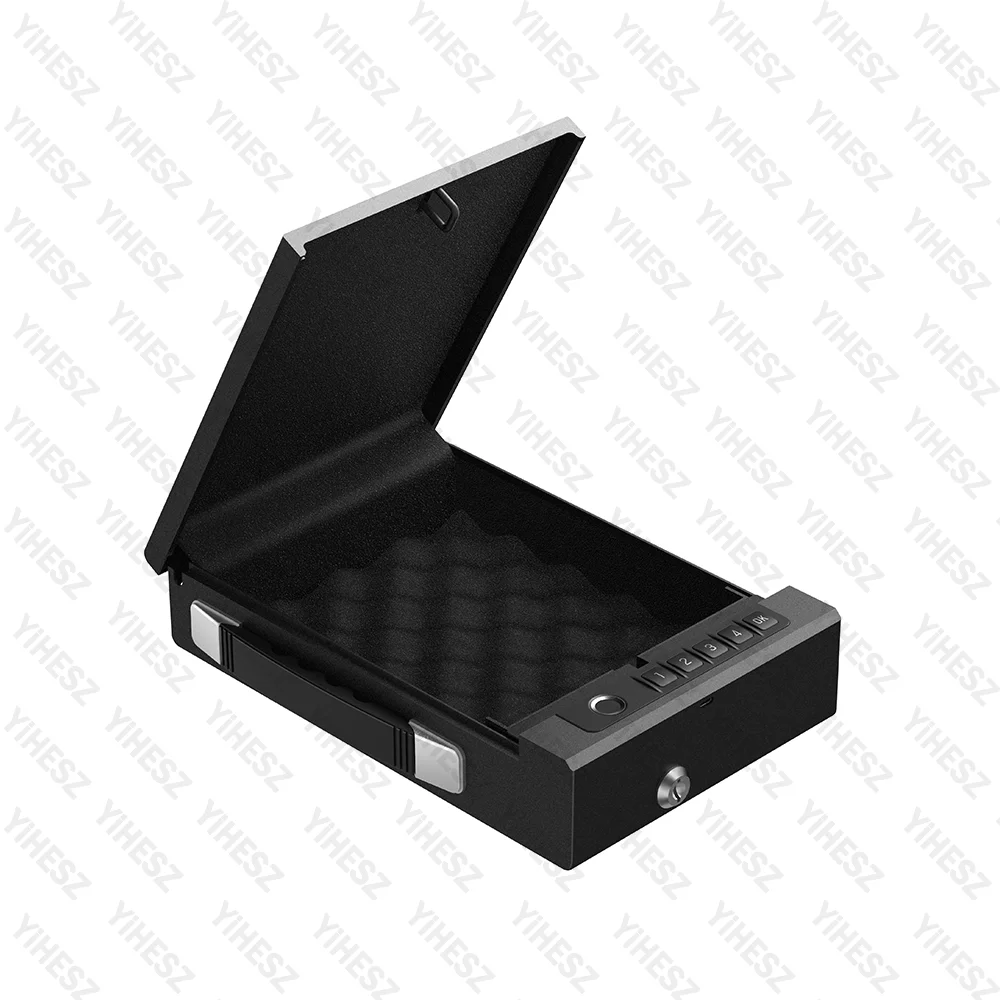 Tuya Portable Gun Safe Biometric Technology APP/Password/Fingerprint/Key Unlock Cold-rolled Steel Material Safe Security Box