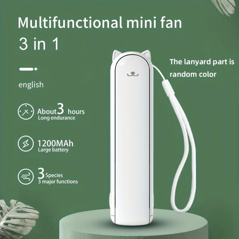 3-in-1 Portable Handheld Misting Fan  USB Rechargeable, Power Bank Spray Water Mist, Perfect for Home, Office, Outdoor Travel -