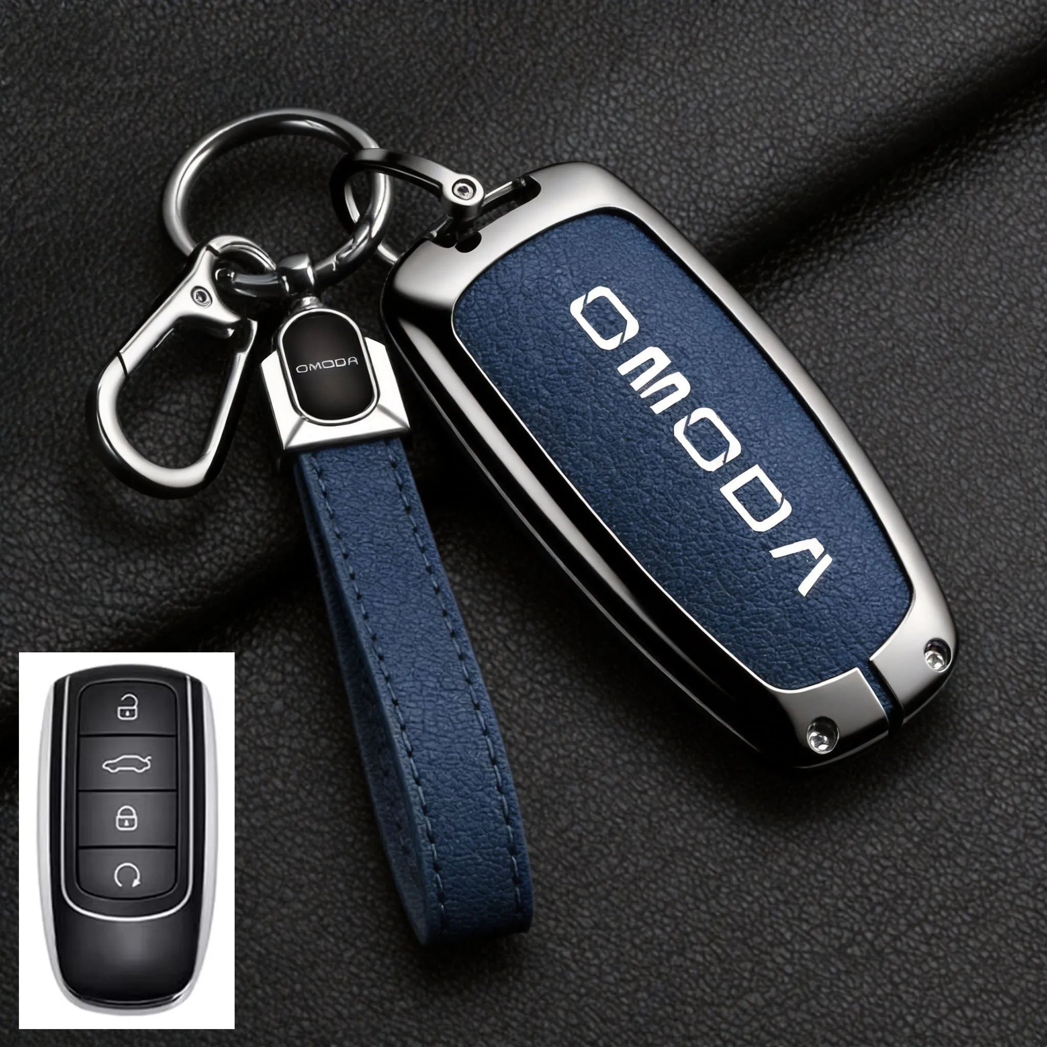 Zinc Alloy Leather Car Key Case for Chery Omoda C5 E5 C9 Omoda 5 9 EV PHEV 7 8 pro plus 2025 Key Fob Car Key Case Accessories
