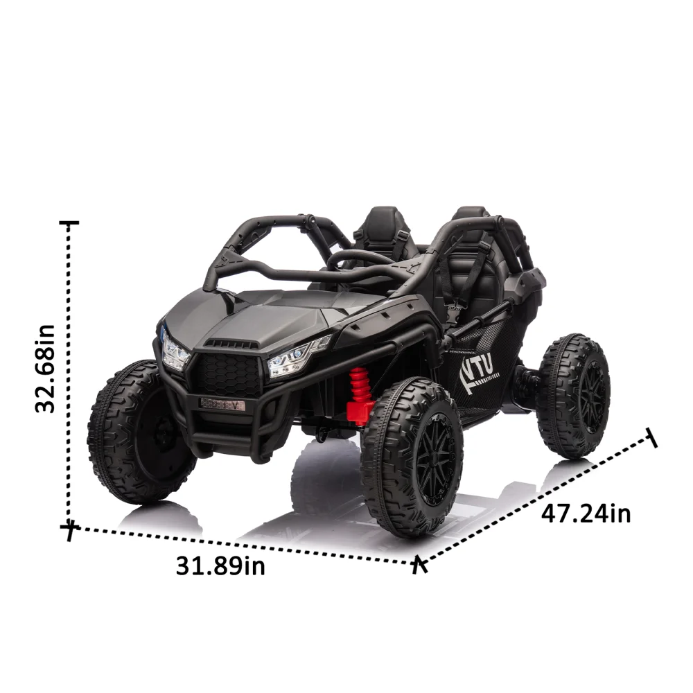 24V Two-seat Kiddie Ride-on UTV with Four-wheel Suspension for Ages 3+. Electric Car for Kids  Kids Cars Electric in Ride On