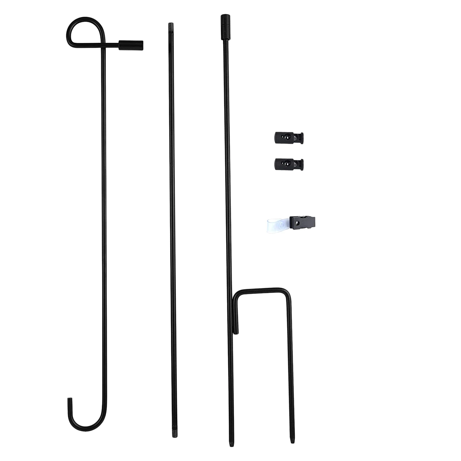ABBN-Garden Flag Stand Metal Garden Flag Pole Holder With Garden Flag Stopper Anti-Wind Clip For Outdoor Decorative Yard Flag