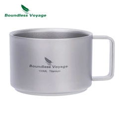 Boundless Voyage Titanium Double Wall Coffee Cup Mini Camping Mug 100m Ti3085D