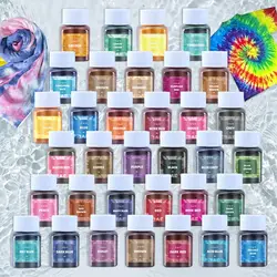 30/50ml 24 Colors Fabric Tie Dye Powder Old Clothing Refurbished Pigments Color Change Free For Cotton Nylon Clothes Tie Dyeing