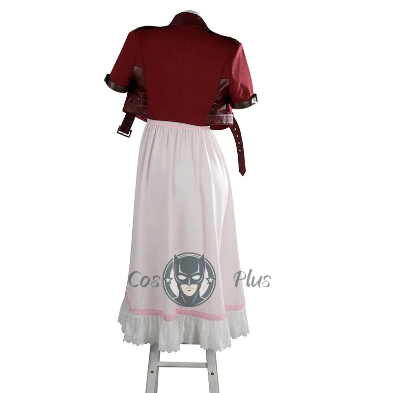 FF7 Remake Aerith Gainsborough Cosplay Costume Final Fantasy Halloween Outfit Fancy Party Dress Women  Jacket Outfit Set - Image 2