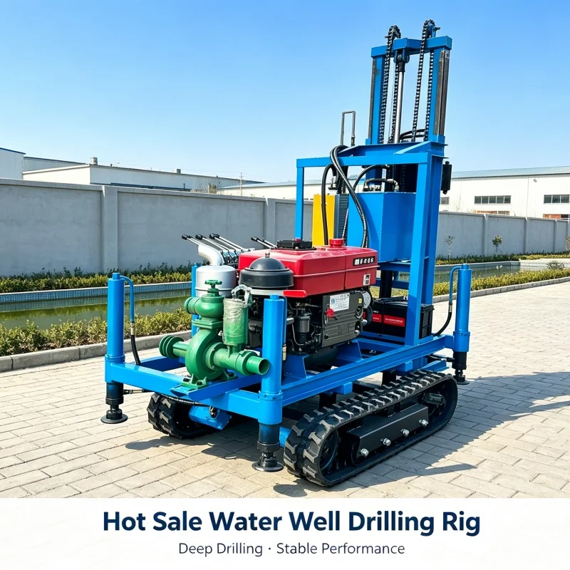 Customized 22‑25 HP Water Well Drilling Rig with Crawler Chassis, Small Diesel Hydraulic Agricultural Drilling Machine