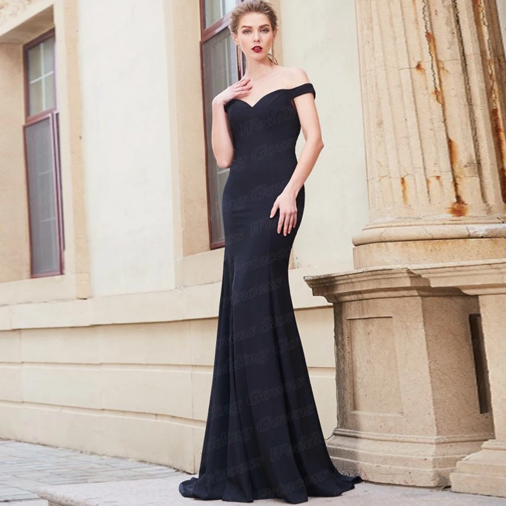 

Elegant Mermaid Mother Of The Groom Dress Off Shoulder Sweep Train Sweetheat 2022 Formal Wedding Guest Party Gown Robe De Soriee