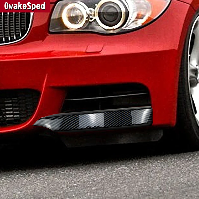 For BMW 1 Series E82 E88 2008-13 M-Tech Car Front Bumper Lip Angle Diffuser Splitter Spoiler Protector Cover Trim Carbon Pattern