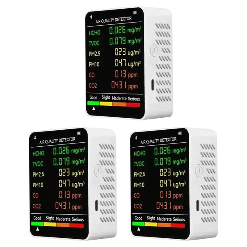 

YANA50I Home Indoor Office Wall Mounted 6 In 1 Multifunctional Air Quality Tester LCD Display 3Pcs