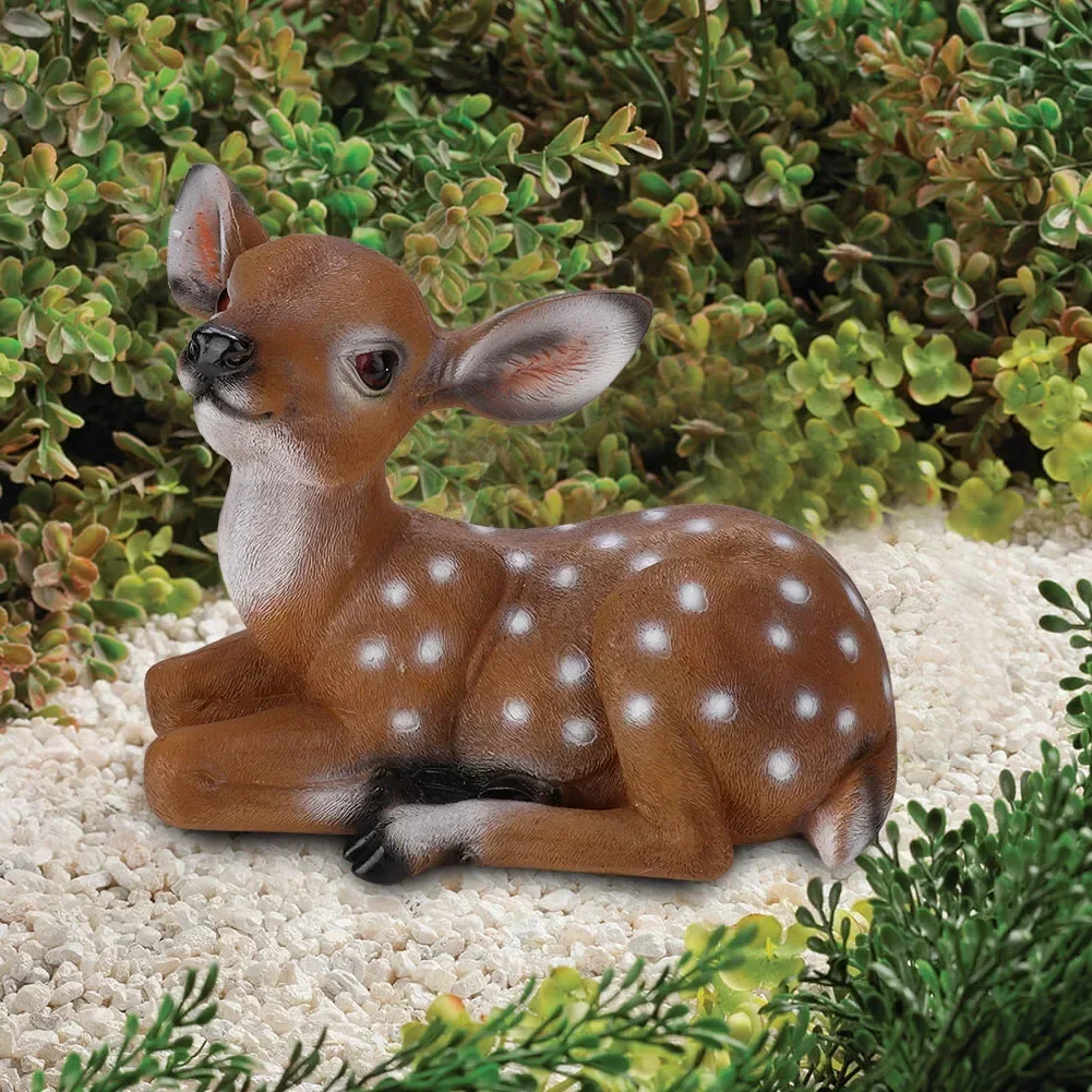 Simulated Sika Deer Garden Decor Scene House Patio Ornaments Resin Animal Model
