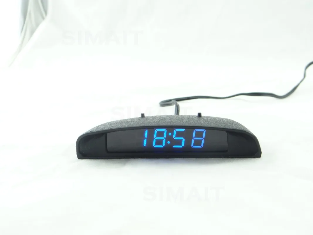 Car LED Electronic Clock Luminous Display Auto Internal External Thermometer Voltmeter Dashboard Accessory