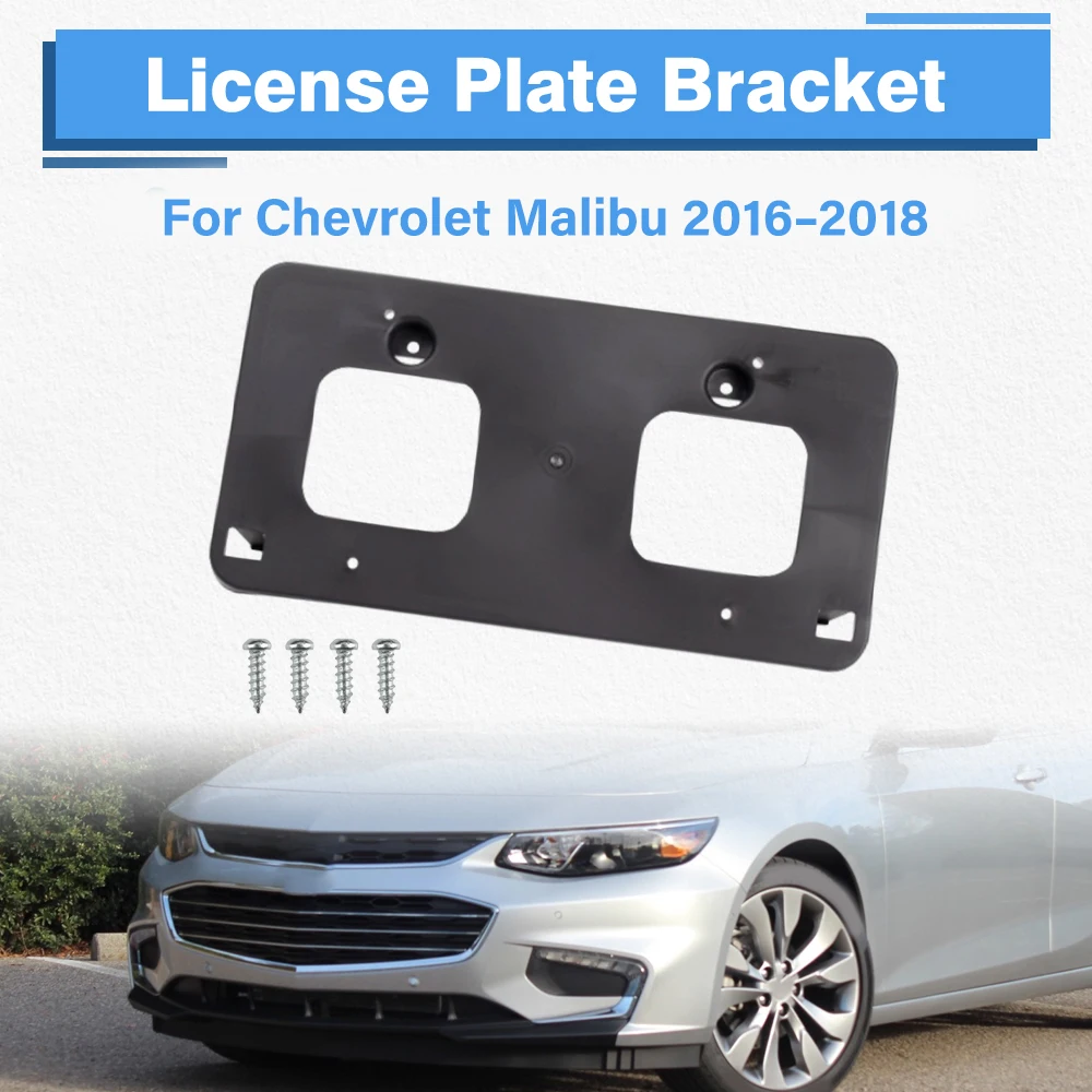 

Car Front Bumper License Plate Frame Mounting Bracket Holder Accessories For Chevrolet Malibu 2016 2017 2018 GM1068191 23317838