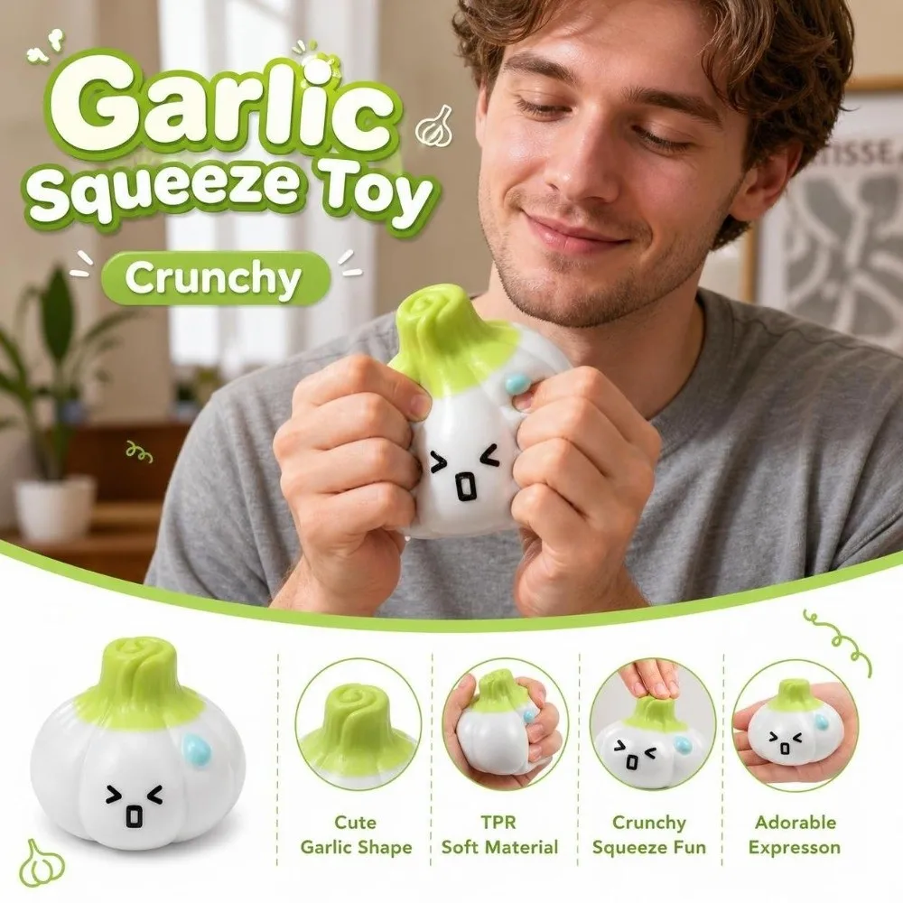 Crunchy Garlic Squeeze Sound Effects Anxiety Relief Crackling Garlic Squishy Comfortable Soft TPR Fidgets Children's Gifts