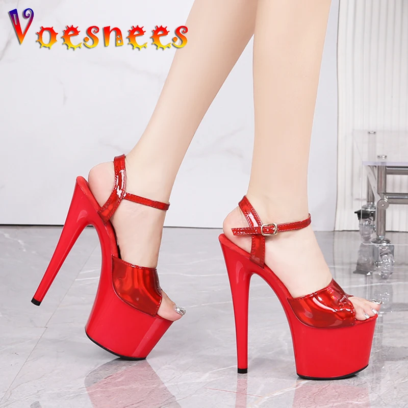 

16.5CM Sexy Pole Dancing Shoes Fashion Party Women Sandals Ankle Buckle Strap Model High Heels Club T-Platform Striptease Show