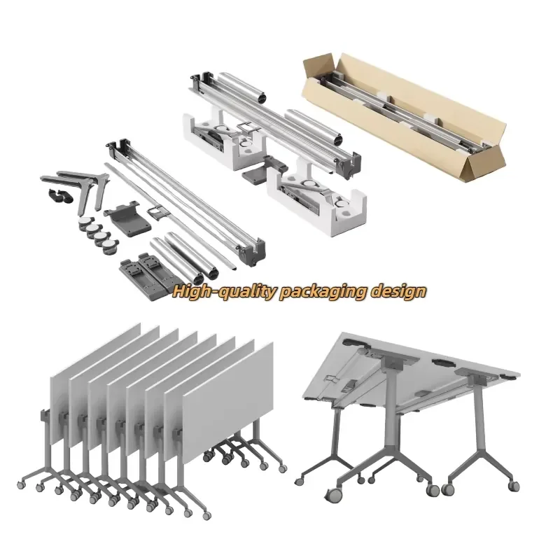 Modern and Fashionable Mobile Training Table Aluminum Alloy Mobile Stand Table Workstation Desk Office Furniture Table Office
