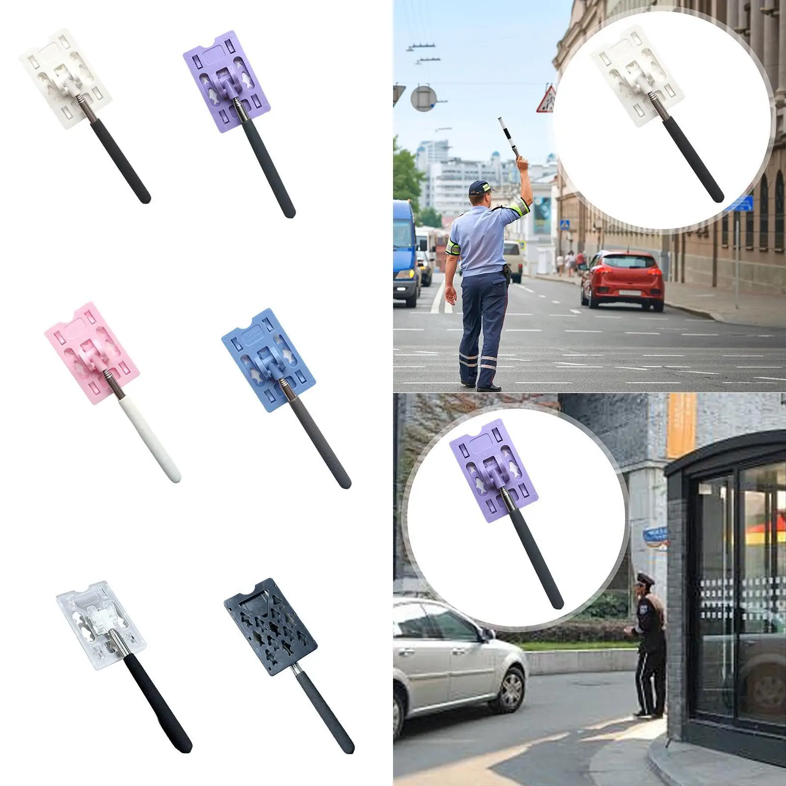 Extendable Parking Fee Paying Rod with Ergonomic Anti Slip Handle for Car Toll Booth Swiping Holder ABS Stainless Steel Portable