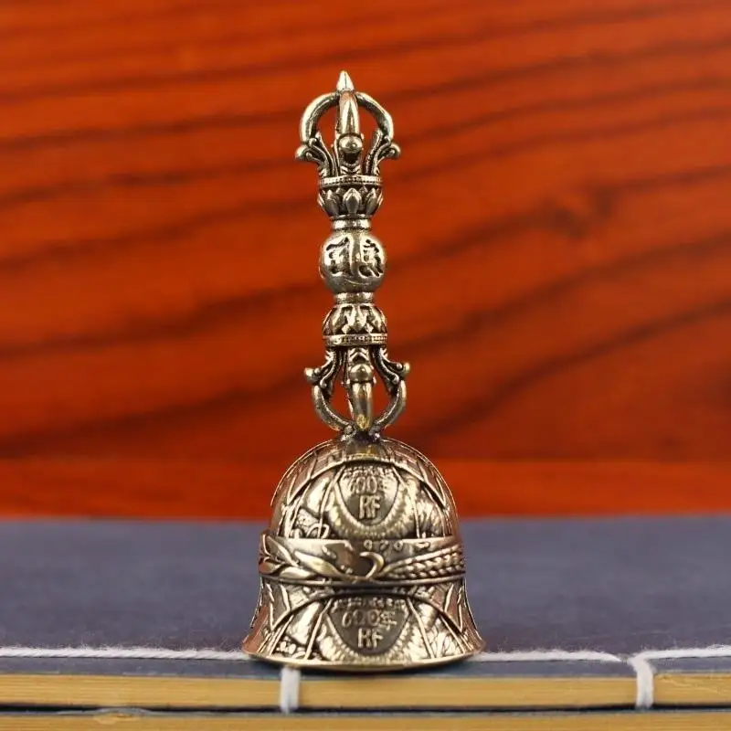 1 Stück Weihnachts-Bronzeglocke Kreatives Geschenk Heimdekoration Messing-Handarbeit Druckguss-Klingel Windglocke für Schlüssel- und Autobedarf – Detail 4