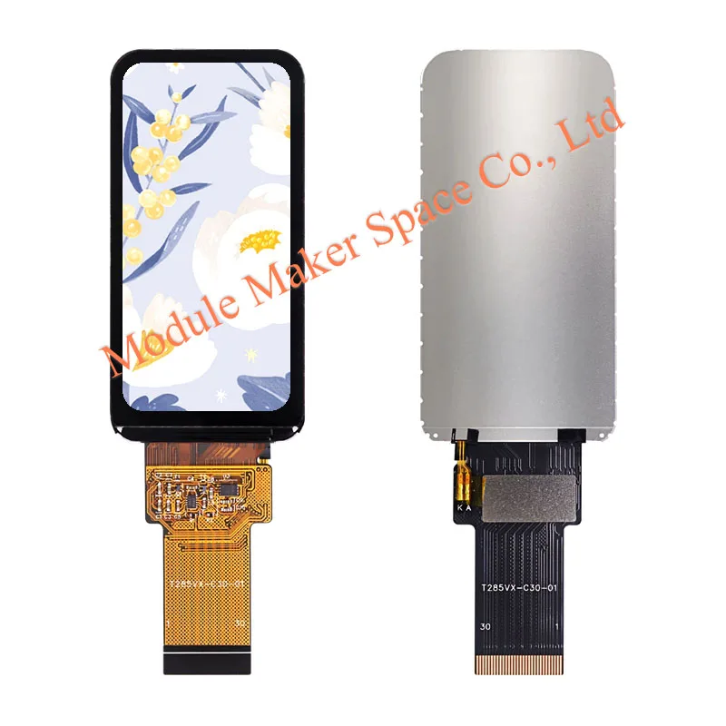 modulo-de-display-lcd-tft-de-285-polegadas-st7102-resolucao-400-800-Angulo-de-visao-completo-interface-mipi-conector-de-30-pinos-tela-ips